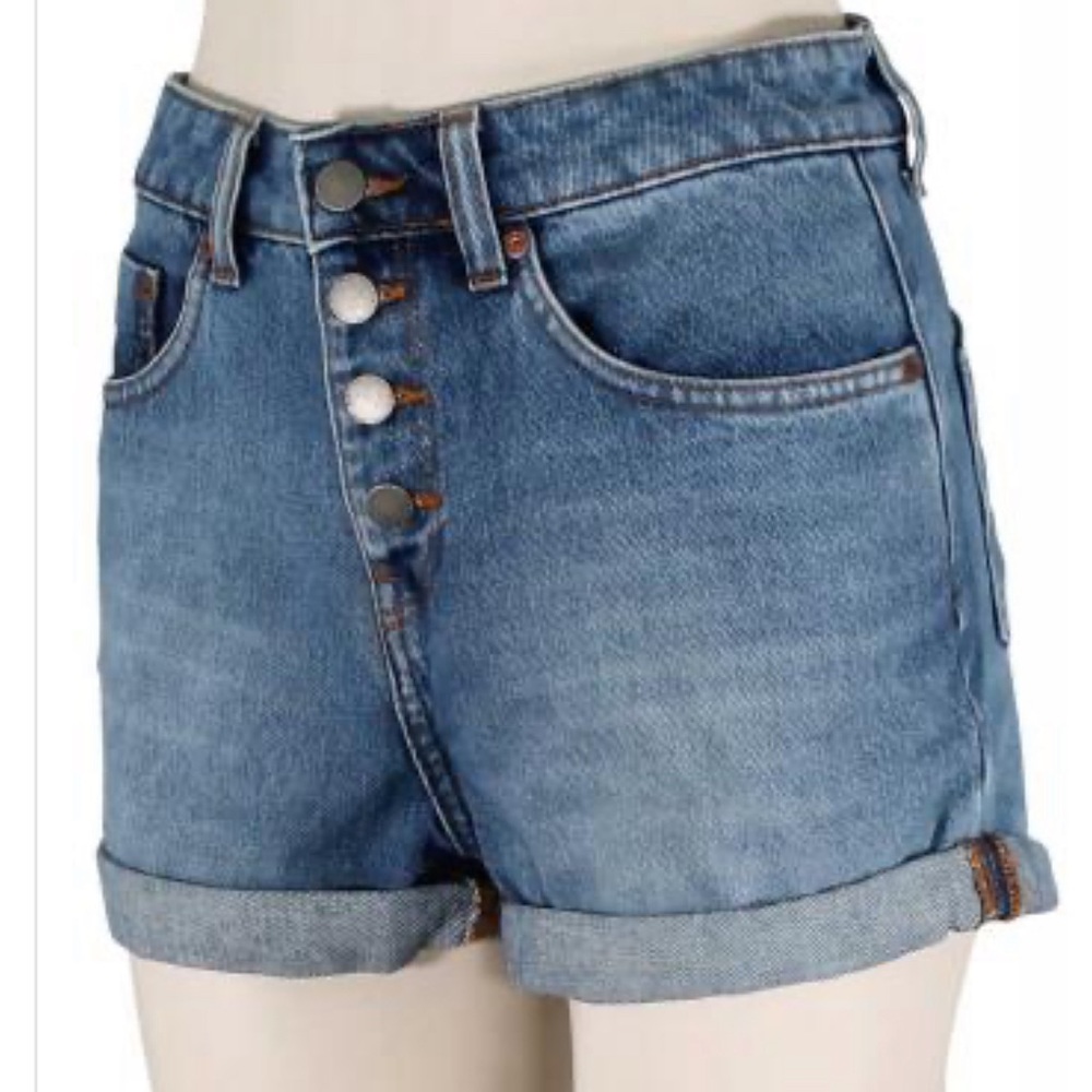 Roxy • Authentic Dark Denim High Waist Roxy Shorts, Size 27